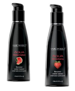 Wicked Adult Care Aqua Flavour Lube Lubricants - Strawberry & Watermelon - 2 Pack