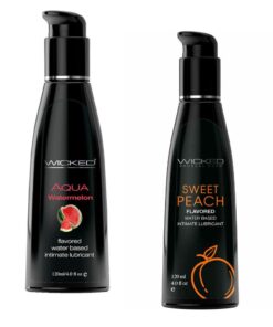 Wicked Adult Care Aqua Flavour Lube Lubricants - Watermelon & Sweet Peach - 3 Pack