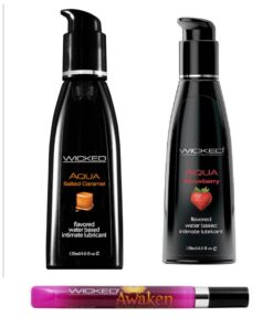 Wicked Adult Care Clitoral Gel w Strawberry & Salted Caramel Lube Lubricant
