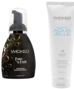 Wicked Adult Foam n Fresh Toy Cleaner w Simply Aqua Jelle Lube Lubricant