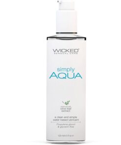 Wicked Adult Sensual 4OZ Simply Aqua Lube Glycol & Glycerin Free Lubricant - 5 Pack