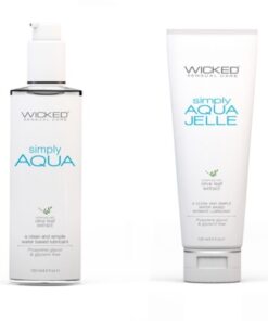 Wicked Adult Sensual Care Simply Aqua Lube and Jelle Lubricant 4OZ Set - 5 Pack