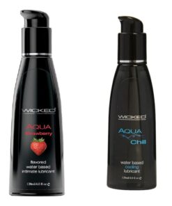 Wicked Adult Sensual Sexual Care Aqua Chill w Strawberry Lubes Lubricants
