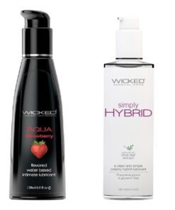 Wicked Adult Sensual Sexual Care Simply Hybrid & Strawberry Lube Lubricant