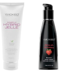 Wicked Adult Sensual Simply Hybrid Jelle w Aqua Strawberry Lube Lubricant