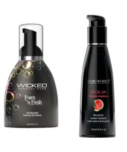 Wicked Adult Toy Cleaner Foam n Fresh w Aqua Watermelon Lube Lubricant