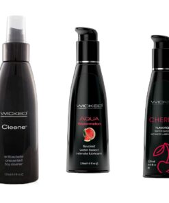 Wicked Adult Toy Cleene Cleaner w Aqua Watermelon & Cherry Lube Lubricant