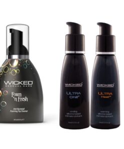 Wicked Adult Toy Foam n Fresh Cleaner w/ Ultra Chill & Heat Lube Lubricants