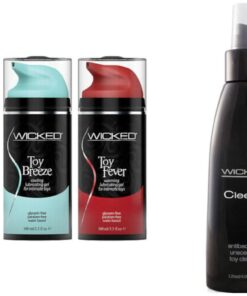 Wicked Adult Toy Love & Fever & Breeze Lube Lubricant Gel & Cleene Cleaner - 1 Pack