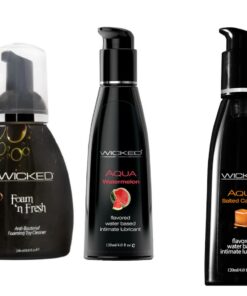 Wicked Foam Fresh Toy Clean Aqua Watermelon & Salted Caramel Lube Lubricant