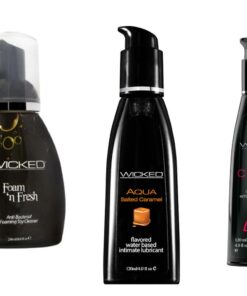 Wicked Foam n Fresh Toy Clean w Aqua Cherry & Salted Caramel Lube Lubricant
