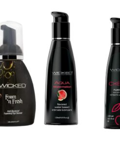 Wicked Foam n Fresh Toy Clean w Aqua Watermelon & Cherry Lube Lubricant