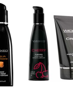 Wicked Masturbation Cream Creme w Cherry & Salted Caramel Lubes Lubricants