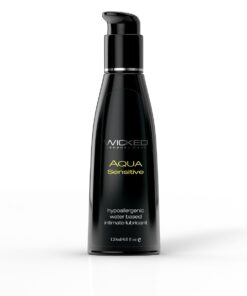 Wicked Sensual 4OZ Aqua Sensitive Lube Water Based Hypoallergenic Lubricant - 3 Pack
