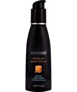 Wicked Sensual Adult Care Aqua Flavour Water Based Initimate Lubricant 4oz - Salted Caramel