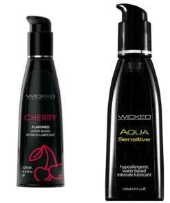 Wicked Sensual Adult Care Sexual Aqua Sensitive w/ Cherry Lubes Lubricants