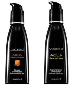 Wicked Sensual Adult Sexual Aqua Sensitive w Salted Caramel Lubes Lubricant
