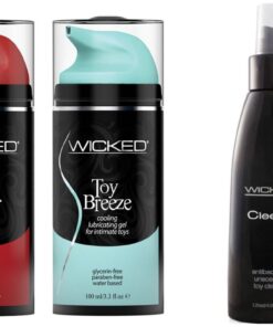 Wicked Sensual Adult Toy Fever & Breeze Lube Lubricant Cleene Cleaner Set - 1 Pack