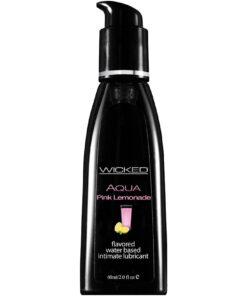 Wicked Sensual Aqua 2oz Pink Lemonade Lube Flavoured Water Based Lubricant - 10 Pack