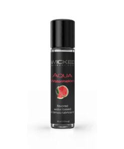 Wicked Sensual Care Aqua 1oz Watermelon Lube Flavoured Water Base Lubricant - 20 Pack