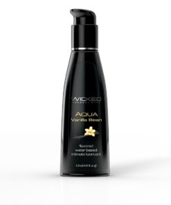 Wicked Sensual Care Aqua 4oz Lube Vanilla Bean Flavour Water Base Lubricant - 20 Pack