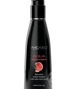 Wicked Sensual Care Aqua 4oz Watermelon Flavour Lube Water Based Lubricant - 10 Pack