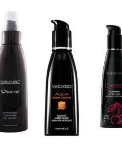 Wicked Toy Cleene Cleaner w Aqua Cherry & Salted Caramel Lube Lubricant