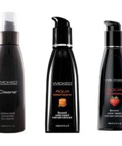 Wicked Toy Cleene Cleaner w Aqua Strawberry & Salted Caramel Lube Lubricant