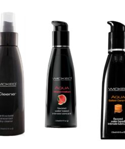 Wicked Toy Cleene Cleaner w Aqua Watermelon & Salted Caramel Lube Lubricant