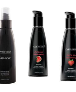 Wicked Toy Cleene Cleaner with Aqua Strawberry & Watermelon Lube Lubricant