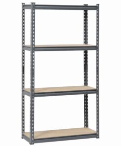 Wildberry - White Metal Shelving (4 Shelves MDF) - Grey