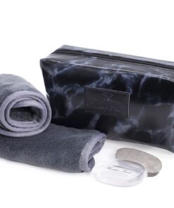 Wonder Towel Black Marble Luxury Cosmetic Bag Collection - Grey