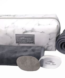 Wonder Towel White Marble Luxury Cosmetic Bag Collection - Grey