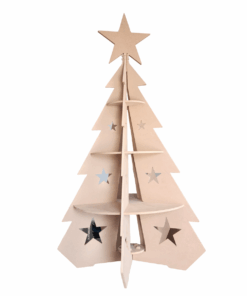 Wooden Christmas Tree With Star Pattern
