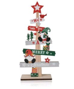 Wooden Desktop Christmas Tree Decoration (22cm x 11cm)