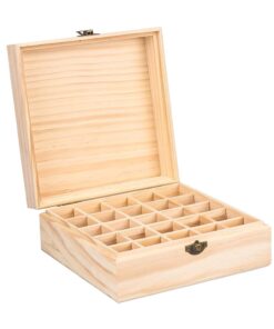 Wooden Essential Oil Box Organizer - 25 Slot