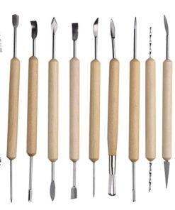 Wooden Handle Clay Pottery Sculpting Tools - 11 Piece