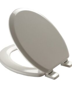 Wooden Toilet Seat with Plastic Hinge - White
