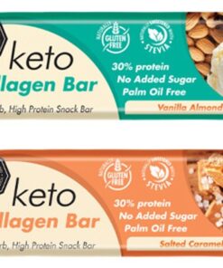 YL Keto Collagen Bar - 52g Bar- Vanilla Almond & Salted Caramel - 12 Pack