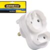 Zenith Euro Schuko Twin Plug Adaptor - 12 Pack