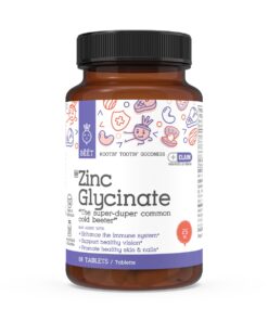 Zinc Glycinate Providing 25mg Elemental Zinc Supplement Vegan 60 Tablets