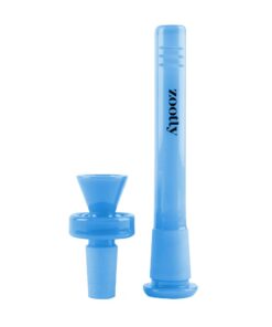 Zootly Coloured Glass Bong Bowl & Downstem (14mm) - Blue