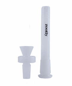 Zootly Coloured Glass Bong Bowl & Downstem (14mm) - White