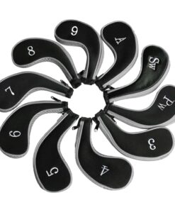10 Piece Golf Club Head Protective Covers-Gray&Black