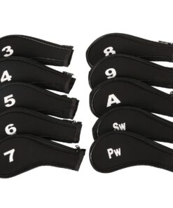 10 Piece Golf Club Head Zipper Protective Covers Neoprene Head Covers