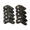 10 Piece Long Neck Golf Club Covers PU Leather Iron Headcovers Set