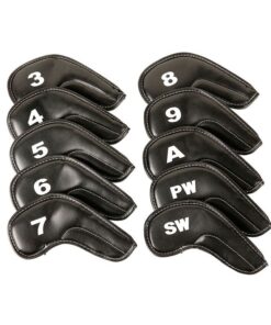 10 Piece Long Neck Golf Club Covers PU Leather Iron Headcovers Set