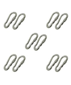 10-Piece Of 50mm Stainless Steel Carabiner Spring Hook SD-30780