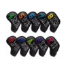 10 Piece PU Leather Golf Club Protector Golf Iron Head Covers - Black