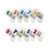 10 Piece PU Leather Golf Club Protector Golf Iron Head Covers - White